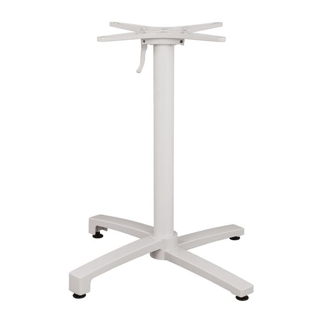 Aluminum Base Folding White matte 69x69x73-92cm with cross HM459.02