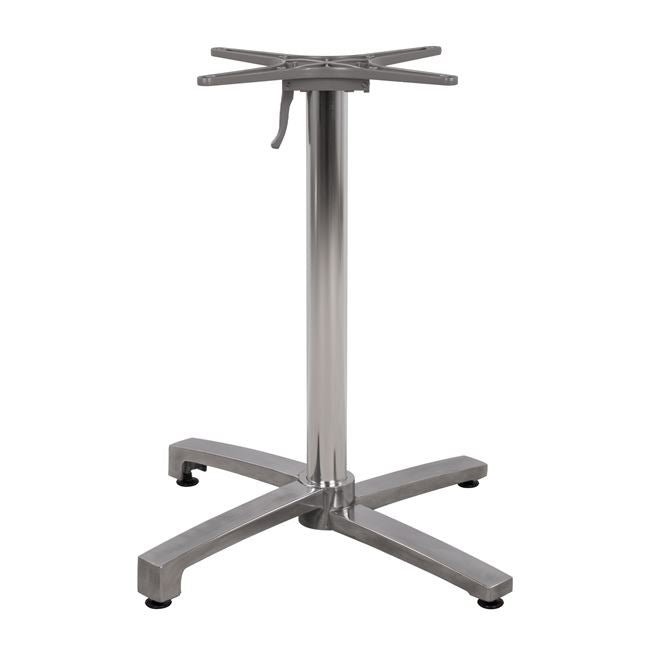 Aluminum base folding chromed 69x69x73-92cm with cross 48x48 HM459.03