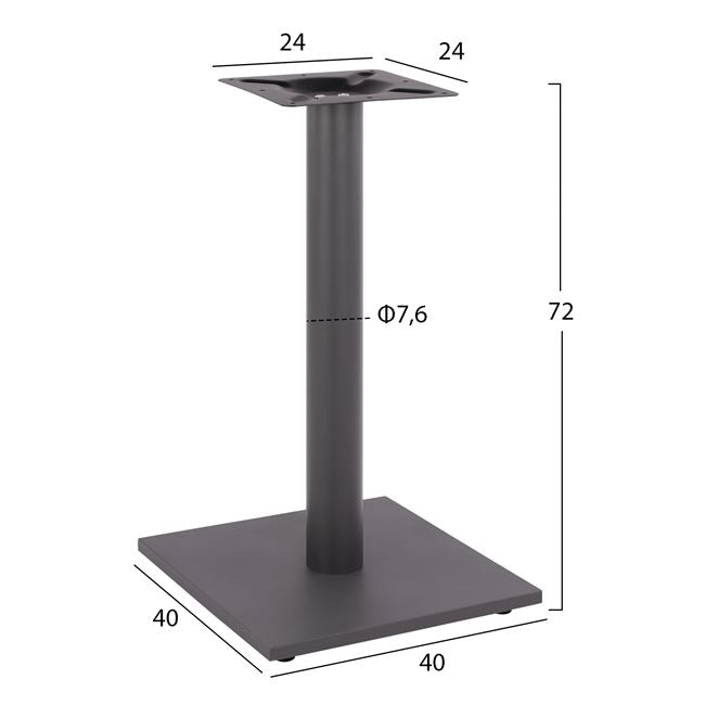 Base metallic Grey 40x40x72 with adjusters HM421.20