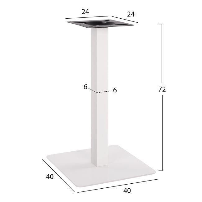 Base metallic White matte 40x40x72 HM414.12