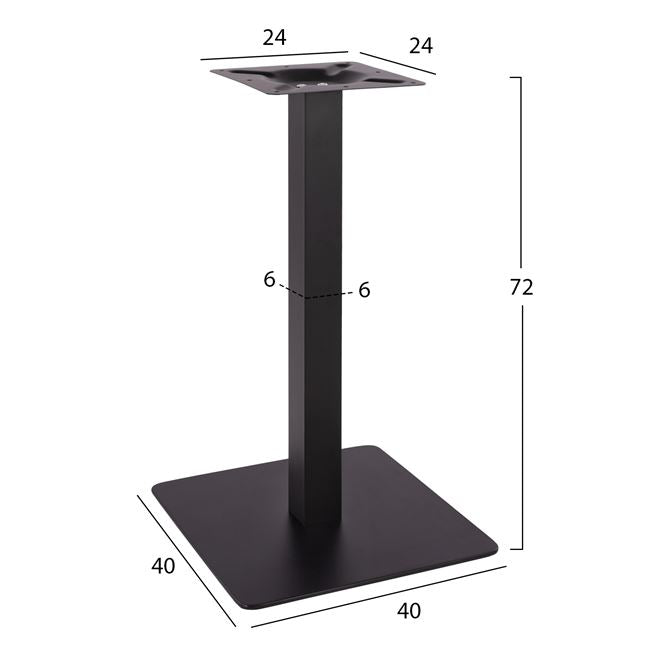 Base metallic Black Matte 40x40x72 HM414.11
