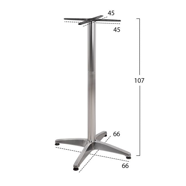 Bar Base Aluminum 65x65x110cm with cross 48x48cm HM450 Chromed