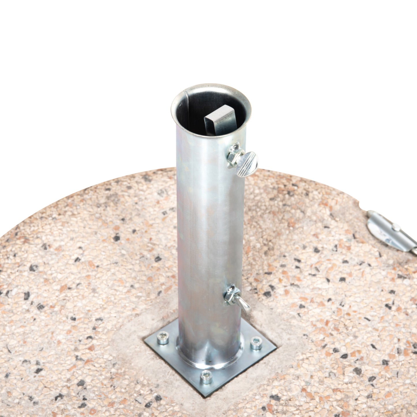 PREMIUM UMBRELLA BASE HM5476.70P CONCRETE MOSAIC 70KG WITH HANDLES AND GALVANISED TUBE Φ62mm