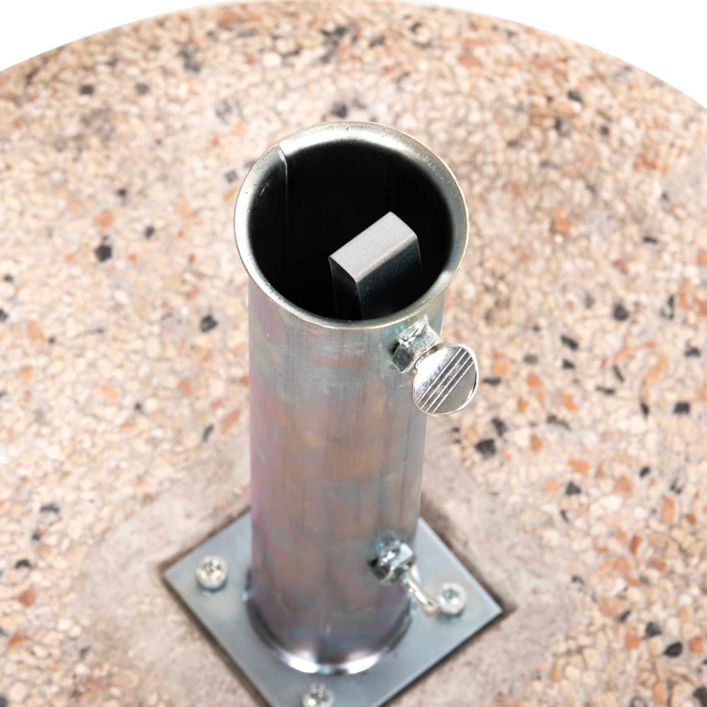 PREMIUM UMBRELLA BASE HM5476.70P CONCRETE MOSAIC 70KG WITH HANDLES AND GALVANISED TUBE Φ62mm