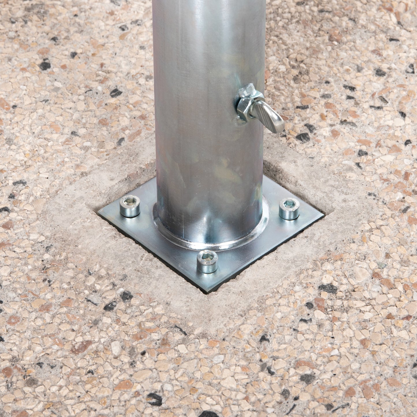 PREMIUM UMBRELLA BASE HM5476.70P CONCRETE MOSAIC 70KG WITH HANDLES AND GALVANISED TUBE Φ62mm