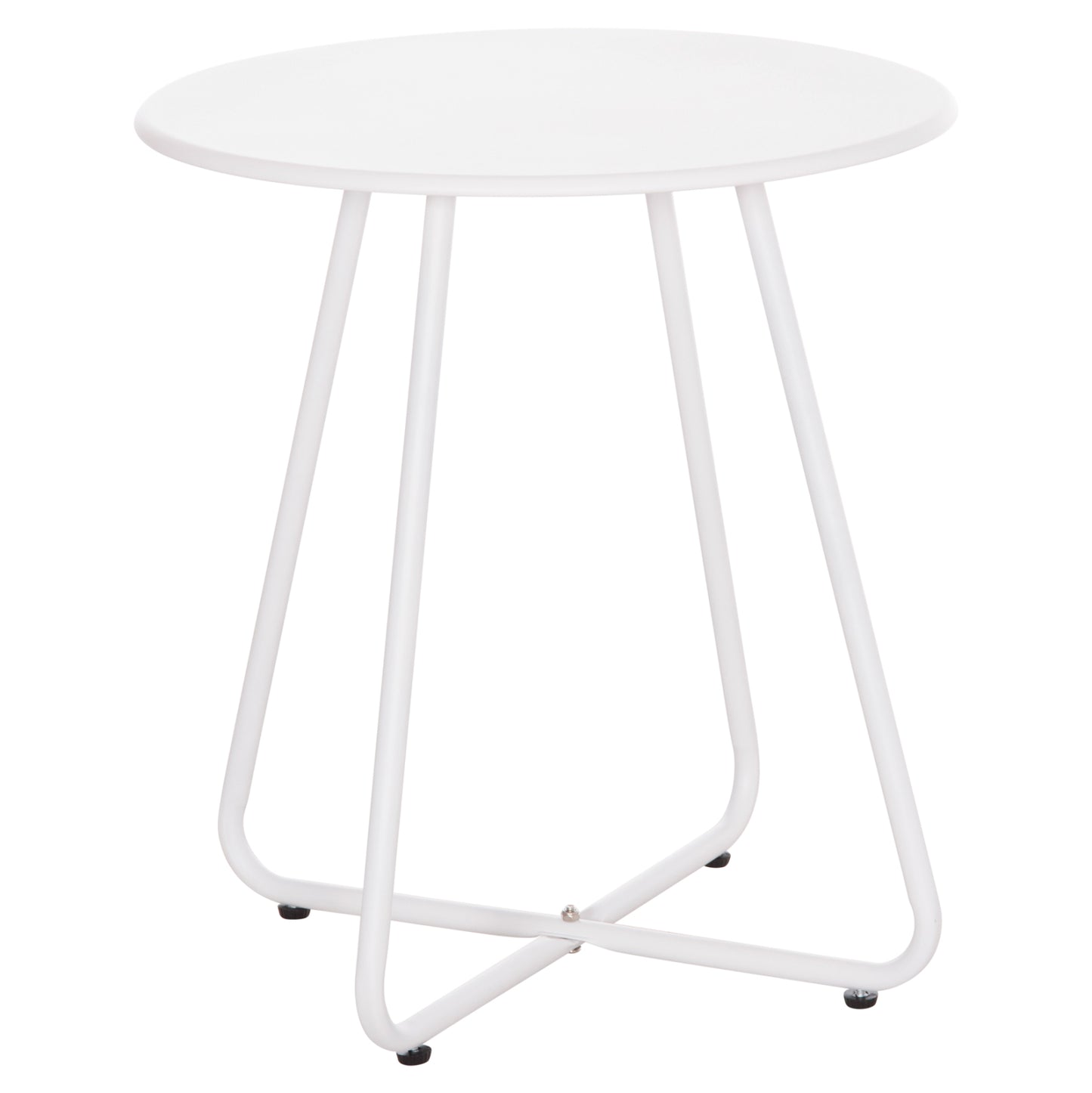 SIDE TABLE ROUND SAMMON HM6271.02 METAL IN WHITE COLOR Φ45x50Hcm. image 1