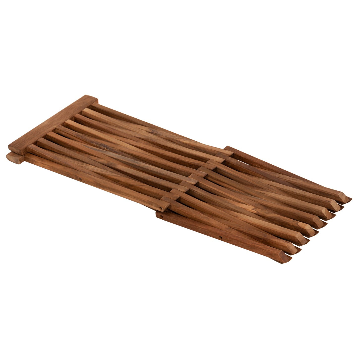 Сгъваем Страничен Маса от Тиково Дърво в Натурален Цвят 40x33x45Hcm