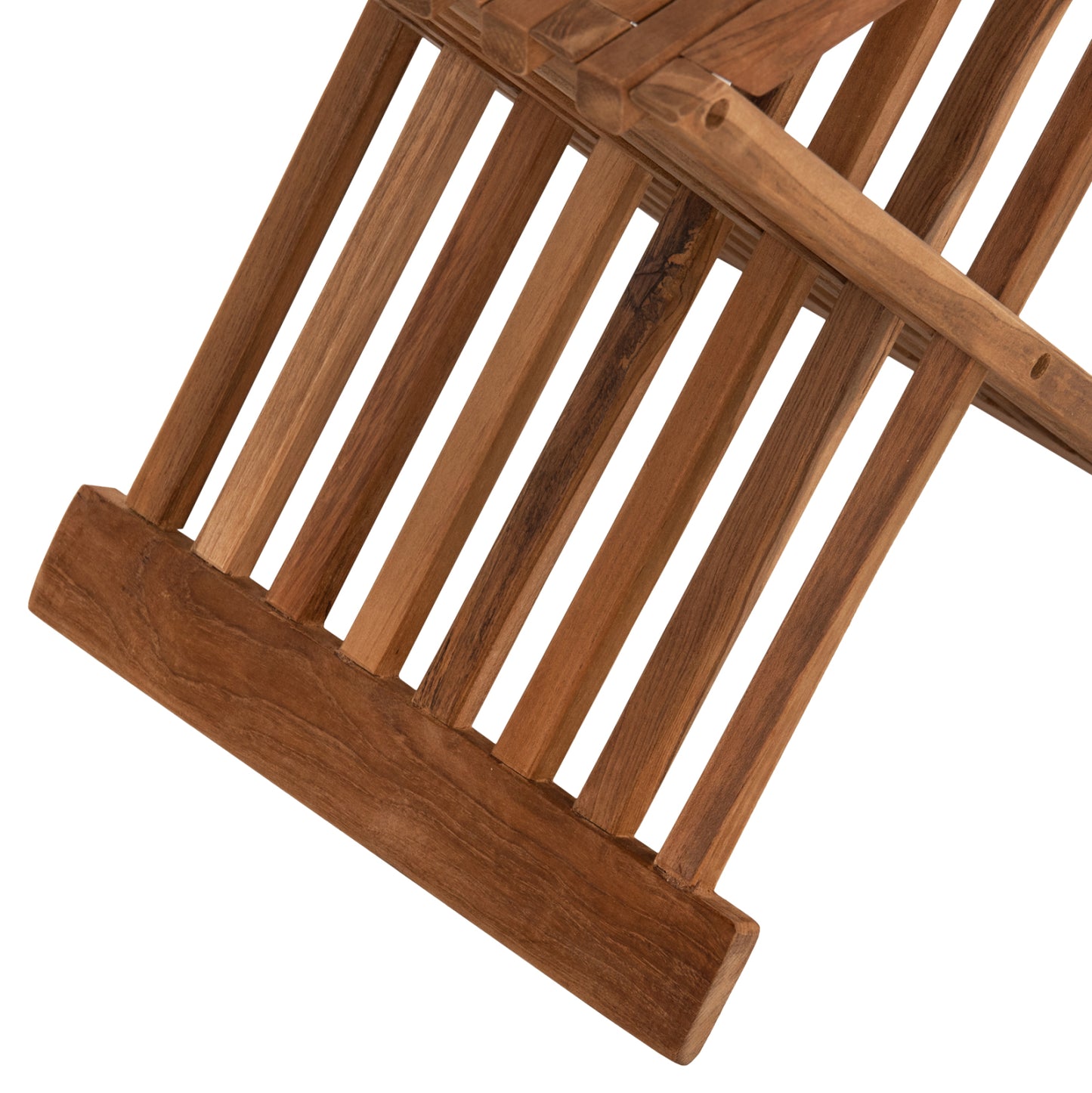 Сгъваем Страничен Маса от Тиково Дърво в Натурален Цвят 40x33x45Hcm