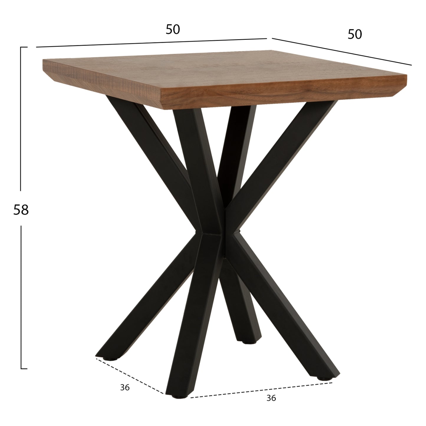 Масичка HM9471.02 с MDF и орехово покритие 50x50x58Hcm