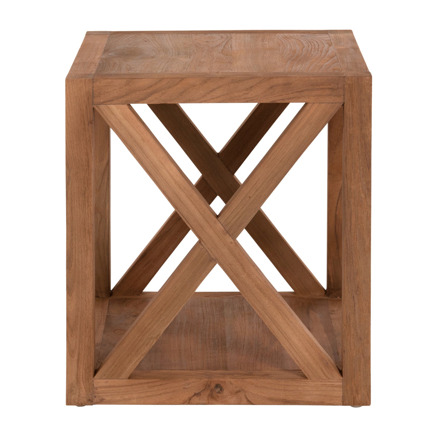 Масичка NYM с Площ за Съхранение от Регенерирано Тиково Дърво 45x45x51Hcm