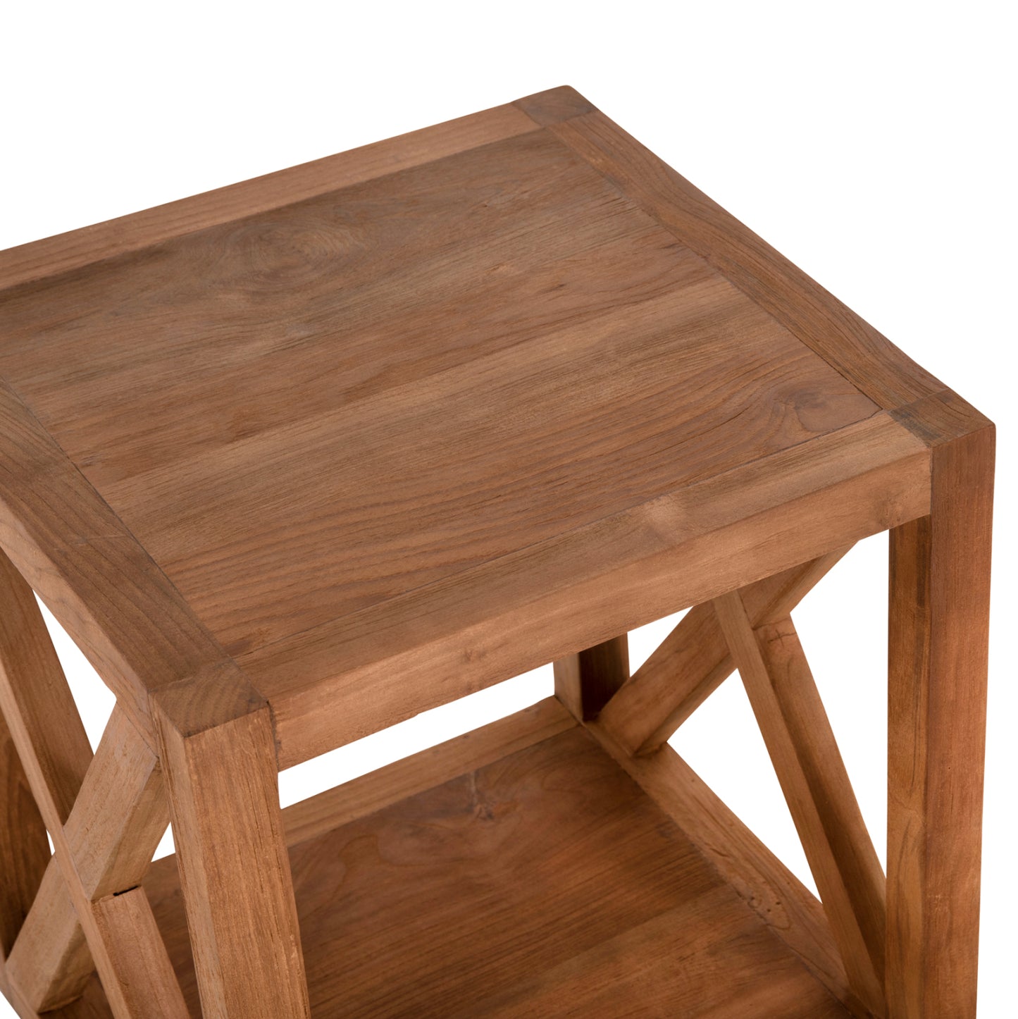 Масичка NYM с Площ за Съхранение от Регенерирано Тиково Дърво 45x45x51Hcm