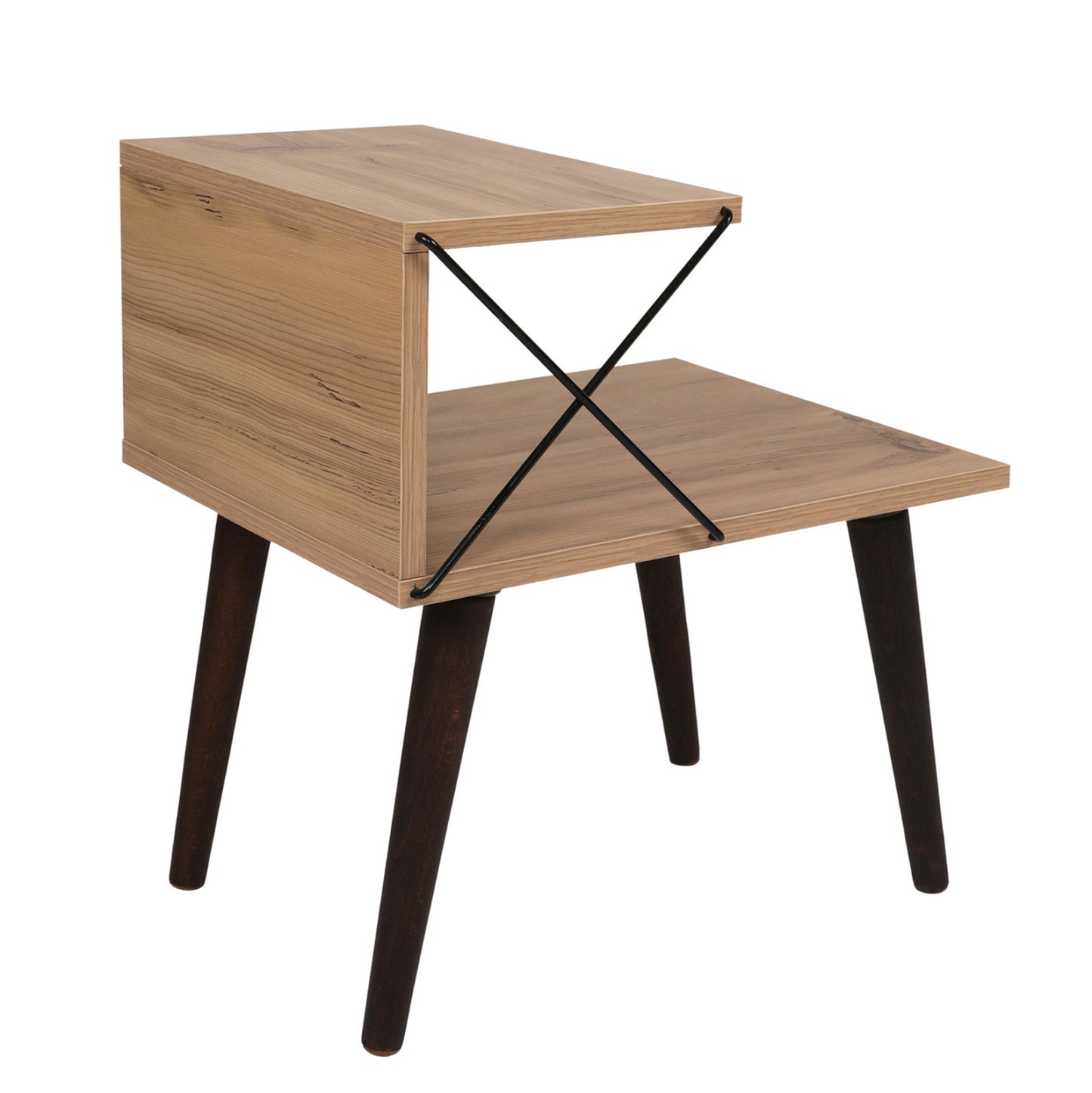 Нощно шкафче от меламин в естествен цвят 50x40x55H