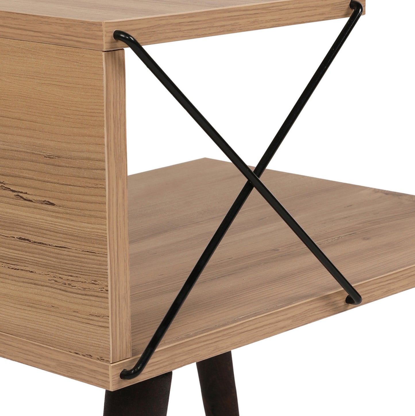 Нощно шкафче от меламин в естествен цвят 50x40x55H