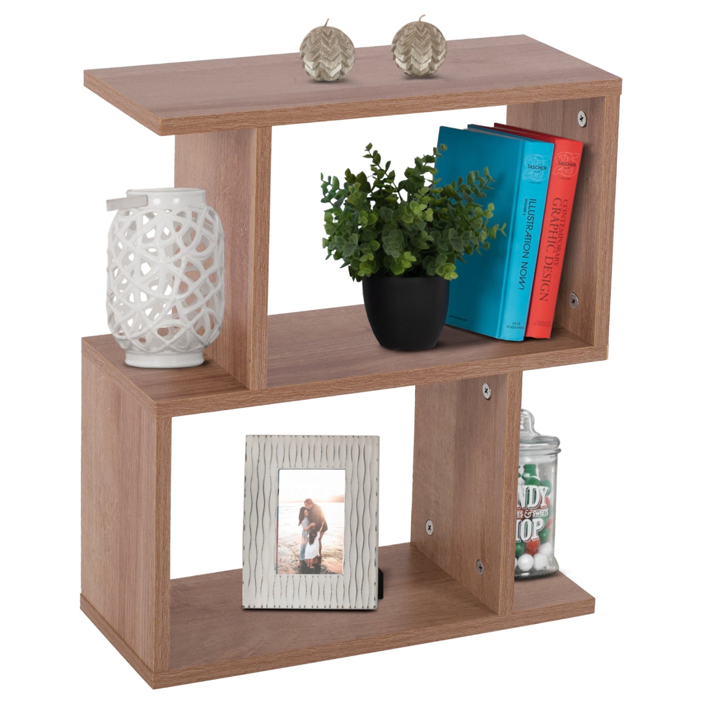 SIDE TABLE AMEER WITH STORAGE SPACES HM8881.11 MELAMINE IN NATURAL COLOR 50x17x56Hcm. image 1