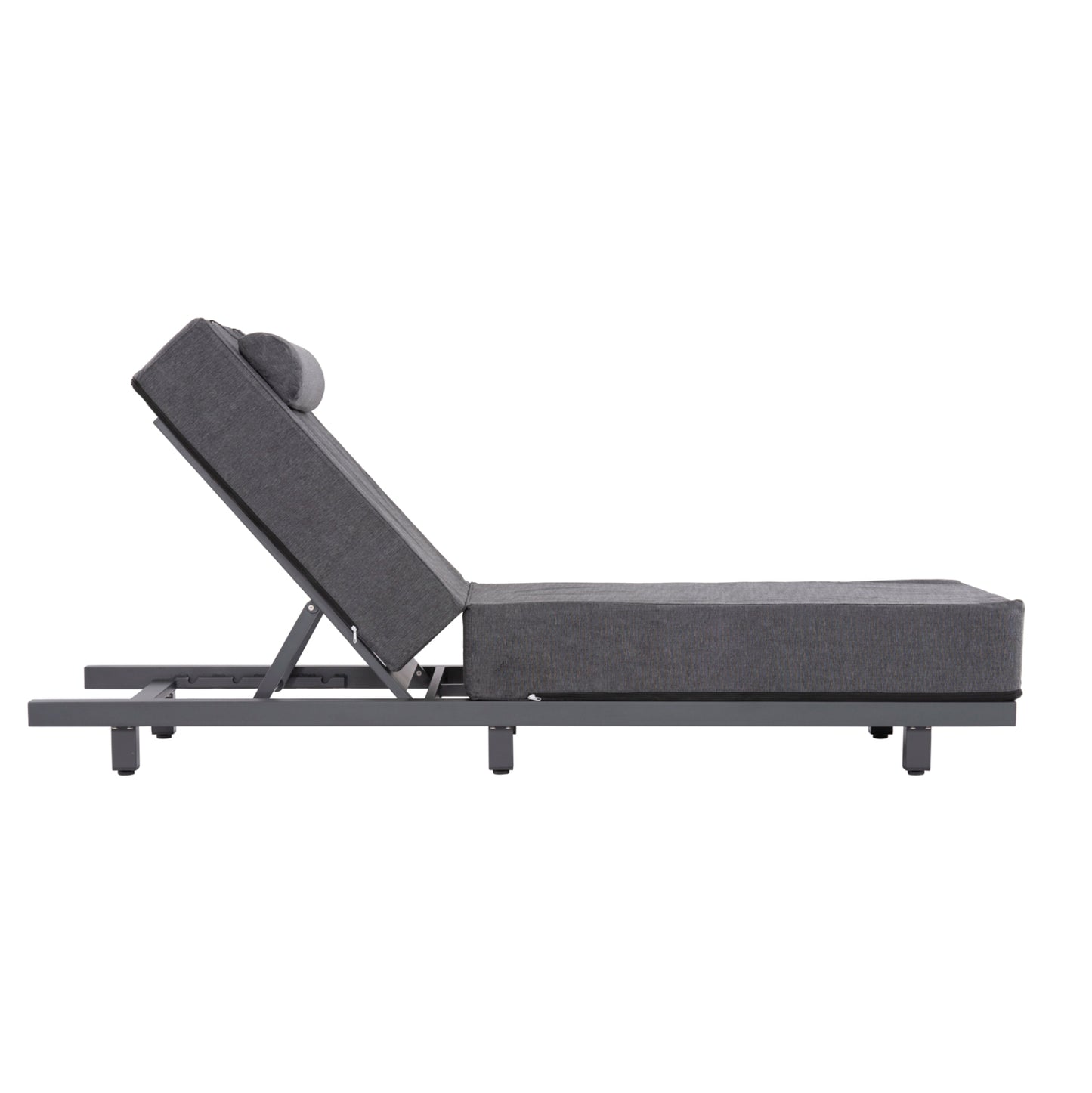 PROFESSIONAL SUNLOUNGER JESSIE HM10714.03 DARK GREY ALUMINUM & CUSHION 200x71x35.5-95Hcm.