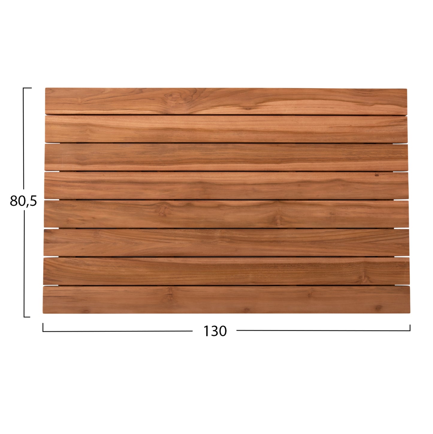 TABLETOP RECTANGULAR HM6138 SOLID TEAK WOOD IN NATURAL COLOR 130x80.5x2.5(thickness)cm.