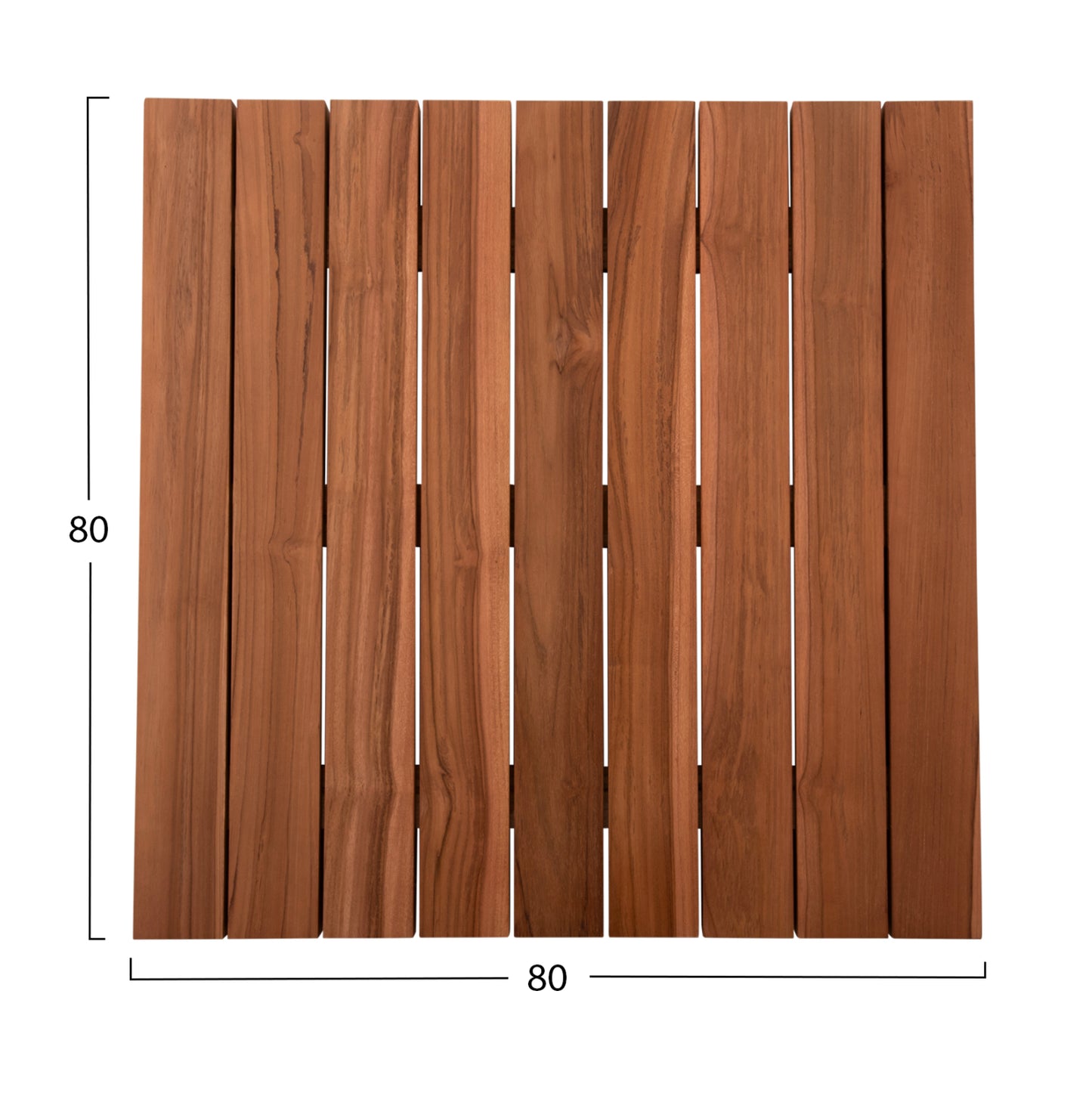 TABLETOP SQUARE HM6139 SOLID TEAK WOOD IN NATURAL COLOR 80x80x4(thickness)cm.