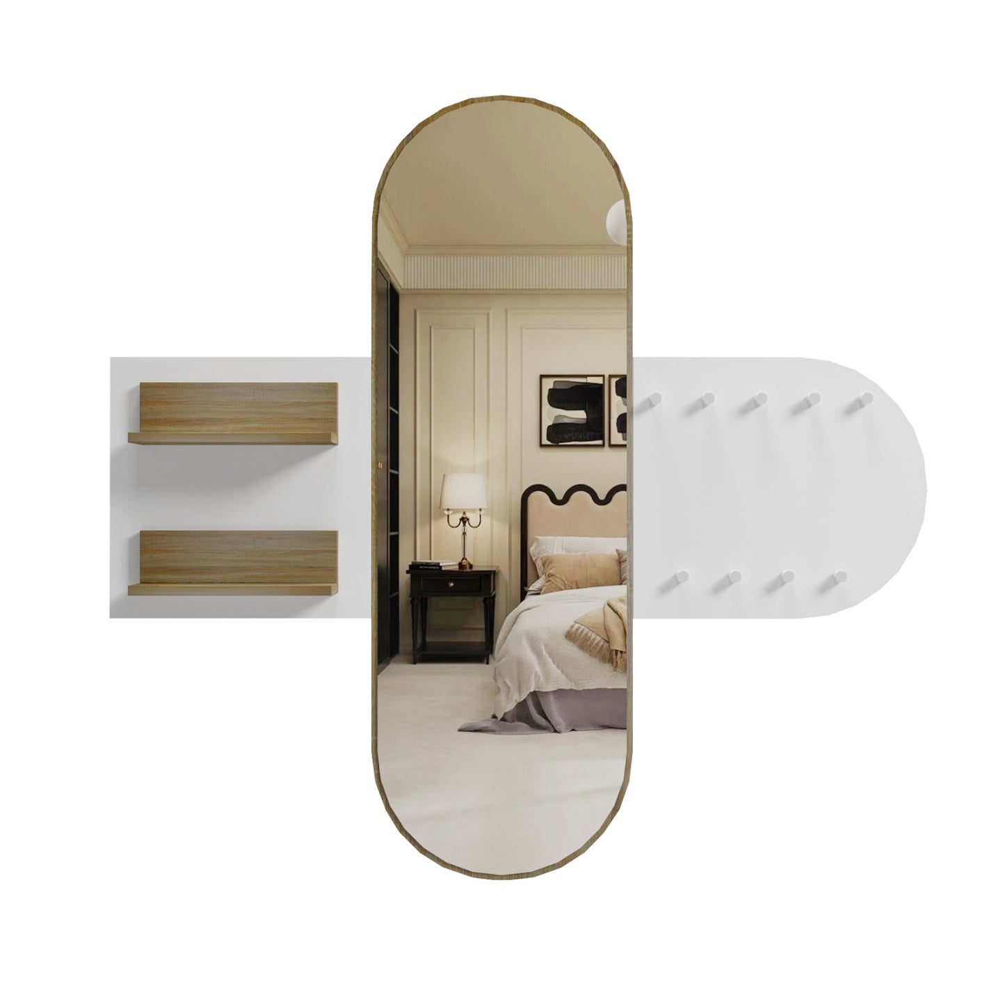 ENTRANCE FURNITURE WITH MIRROR CHERYL ΗΜ9049.12 MELAMINE WHITE-SONAMA 125x40x120Hcm. image 1