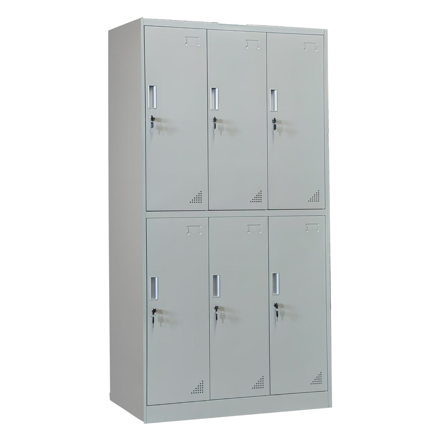 LOCKER METALLIC BRAILA HM5546.11 6 CABINETS WITH KEY LOCKS IN LIGHT GREY 90x45x185Hcm. image 1