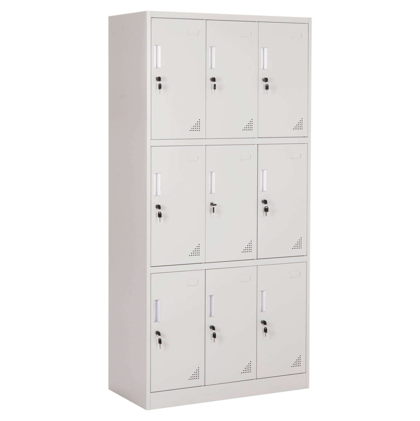 LOCKER METALLIC MALMOE HM5636.11 9 CABINETS WITH KEY LOCKS IN LIGHT GREY 90x45x185Hcm. image 1