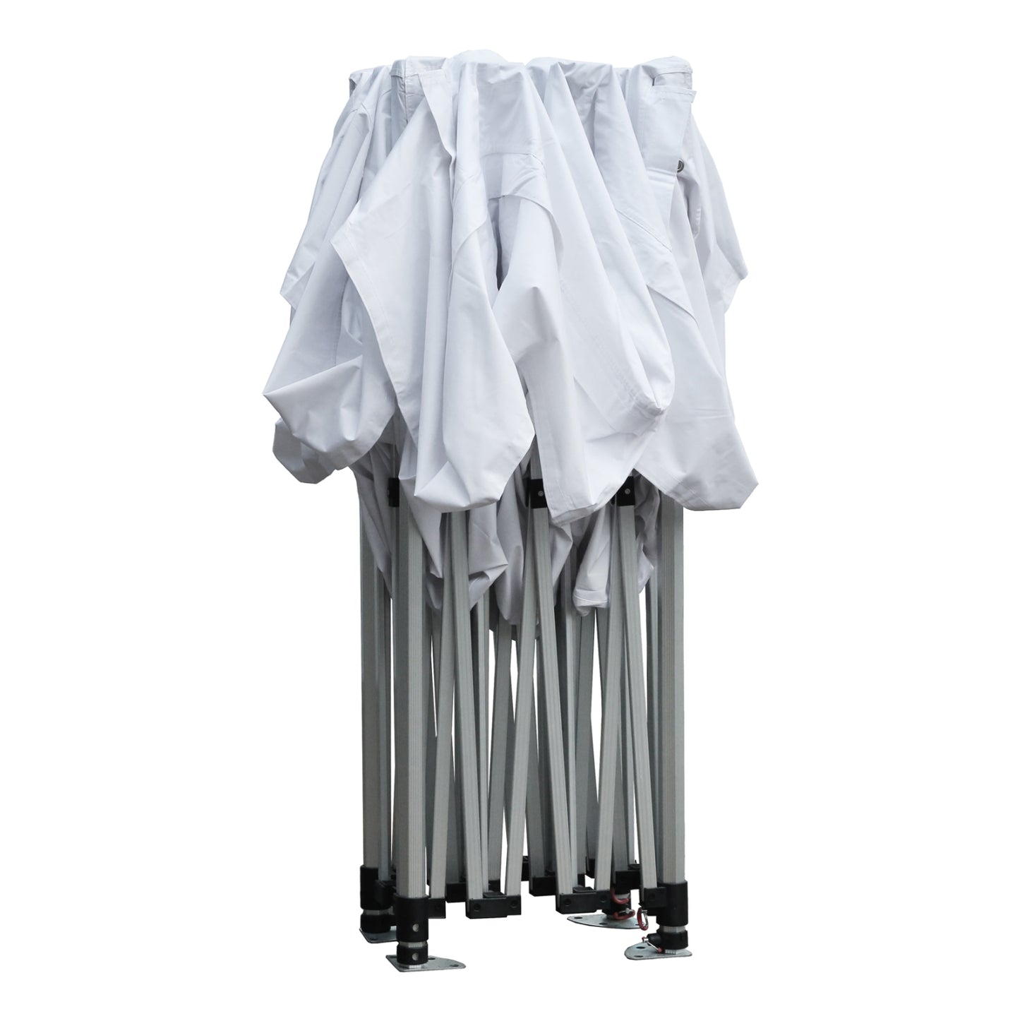 GAZEBO HEAVY-DUTY CRESSEN HM6306 FOLDABLE-ALUMINUM SILVER FRAME-WHITE SHADES 3x4,5x3,4Hm