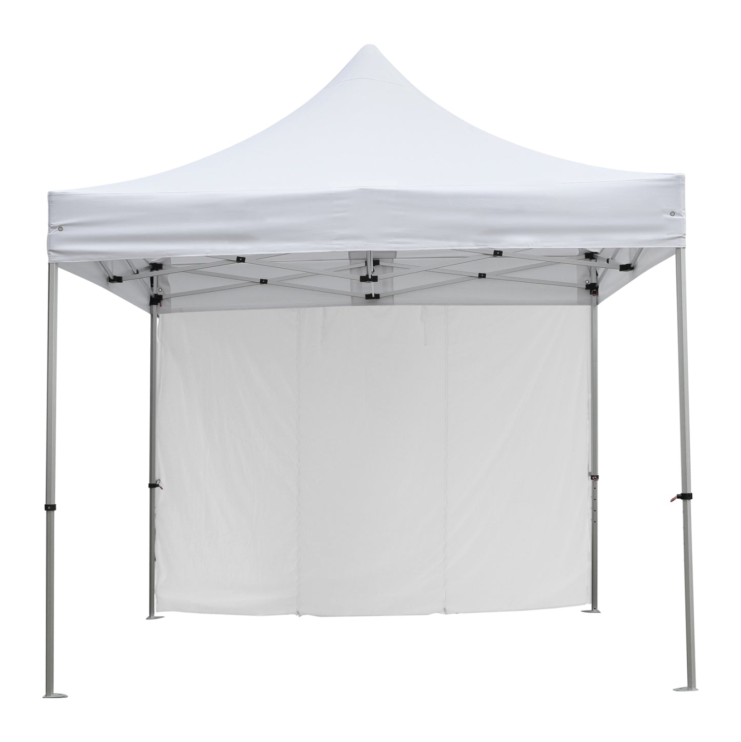 GAZEBO HEAVY DUTY WITH SIDEWALL SHADE CRESSEN HM21097 FOLDABLE-ALUMINUM SILVER FRAME-WHITE 3x3x3,4Hm image 1