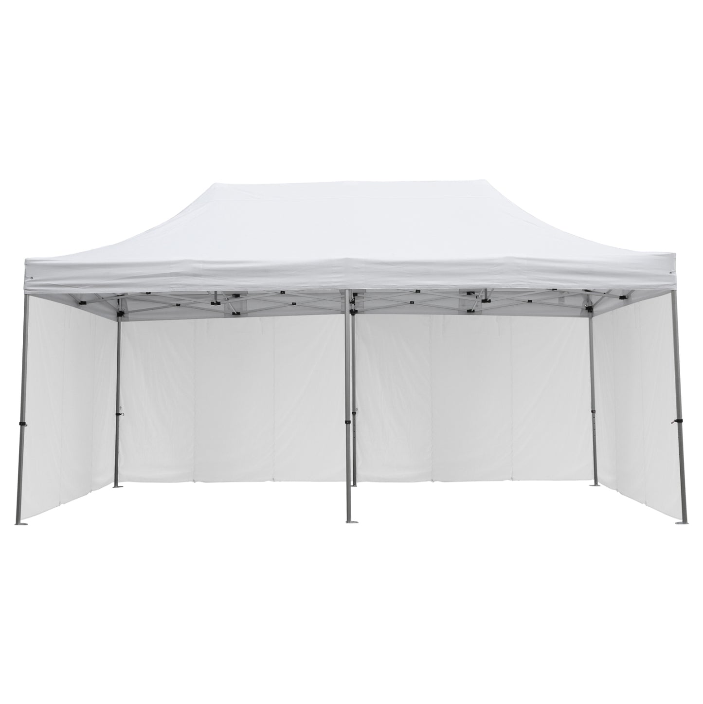GAZEBO WITH 4 SIDEWALL SHADES CRESSEN HM21099.01 FOLDABLE-ALUMINUM SILVER FRAME-WHITE 3x6x3.4Hm image 1