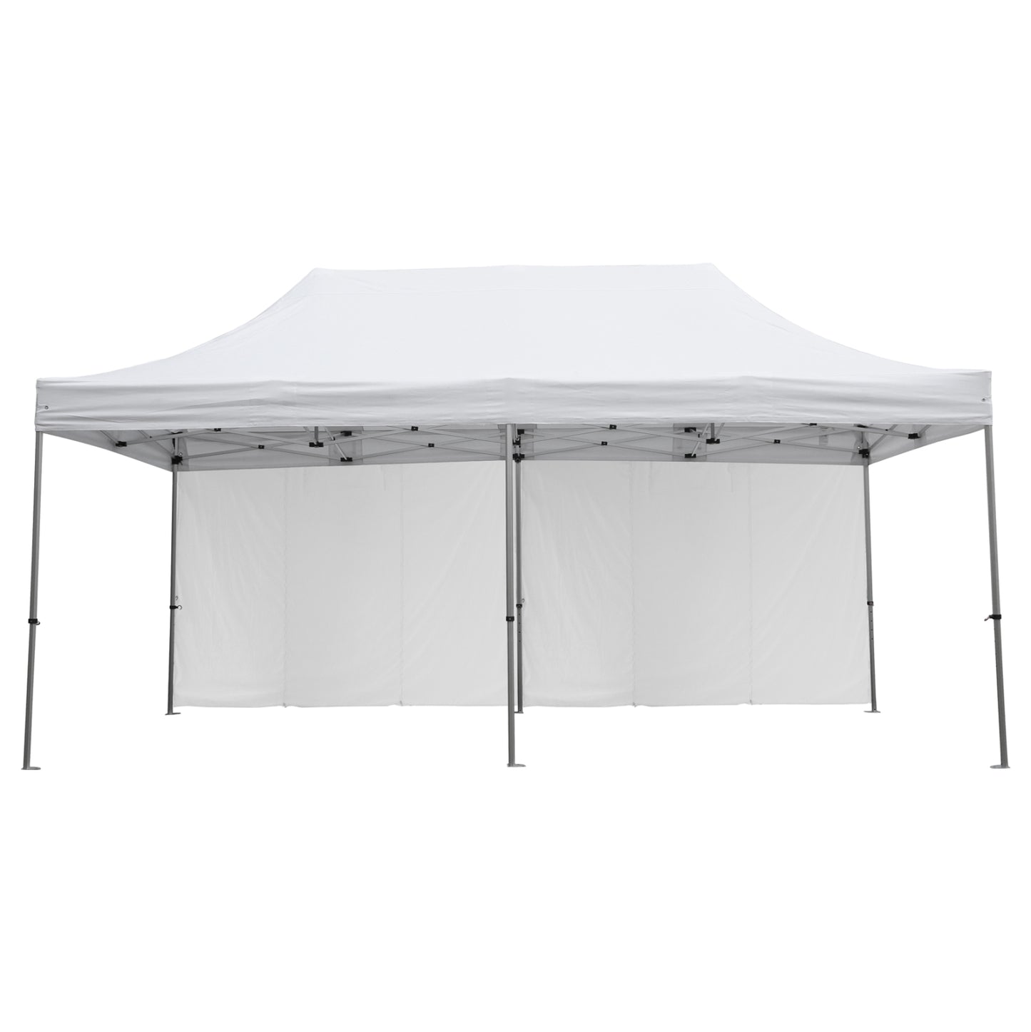GAZEBO HEAVY DUTY WITH SIDEWALL SHADES CRESSEN HM21099 FOLDABLE-ALUMINUM SILVER FRAME-WHITE 3x6x3.4Hm image 1
