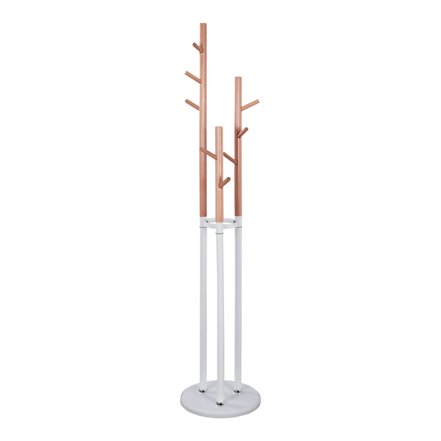 Metallic coat hanger Wyatt beech wood and white Diameter 37x173cm HM8610.01 image 1