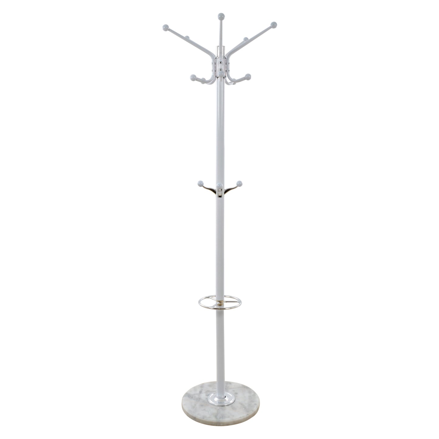 Hat/Coat Stand Metallic HM0039.02 rotating white with marble ''37x170 cm image 1