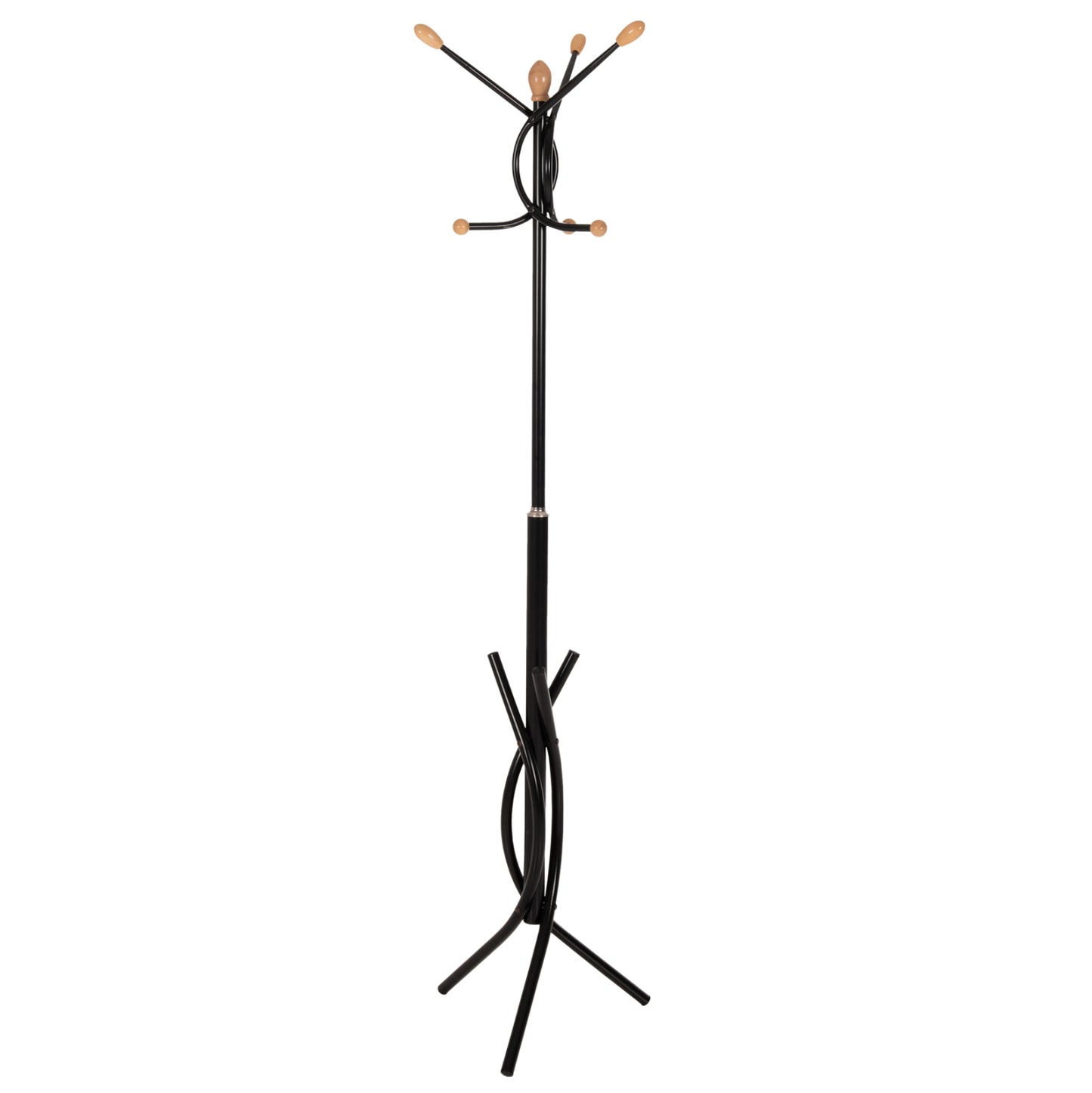 FLOOR STANDING HANGER HM9575.01 METALLIC IN BLACK COLOR-7 HANGING POSITIONS 41x41x176Hcm. image 1