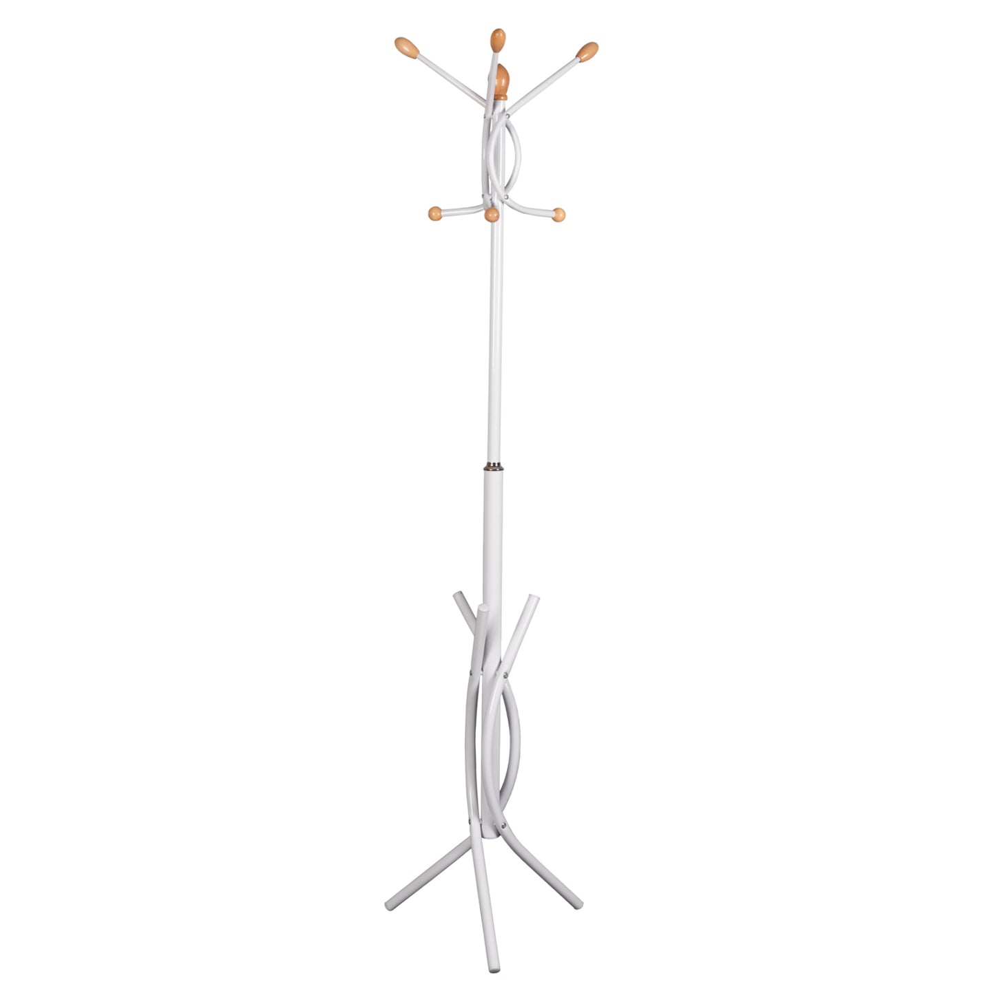 FLOOR STANDING HANGER HM9575.02 METALLIC IN WHITE COLOR-7 HANGING POSITIONS 41x41x176Hcm. image 1