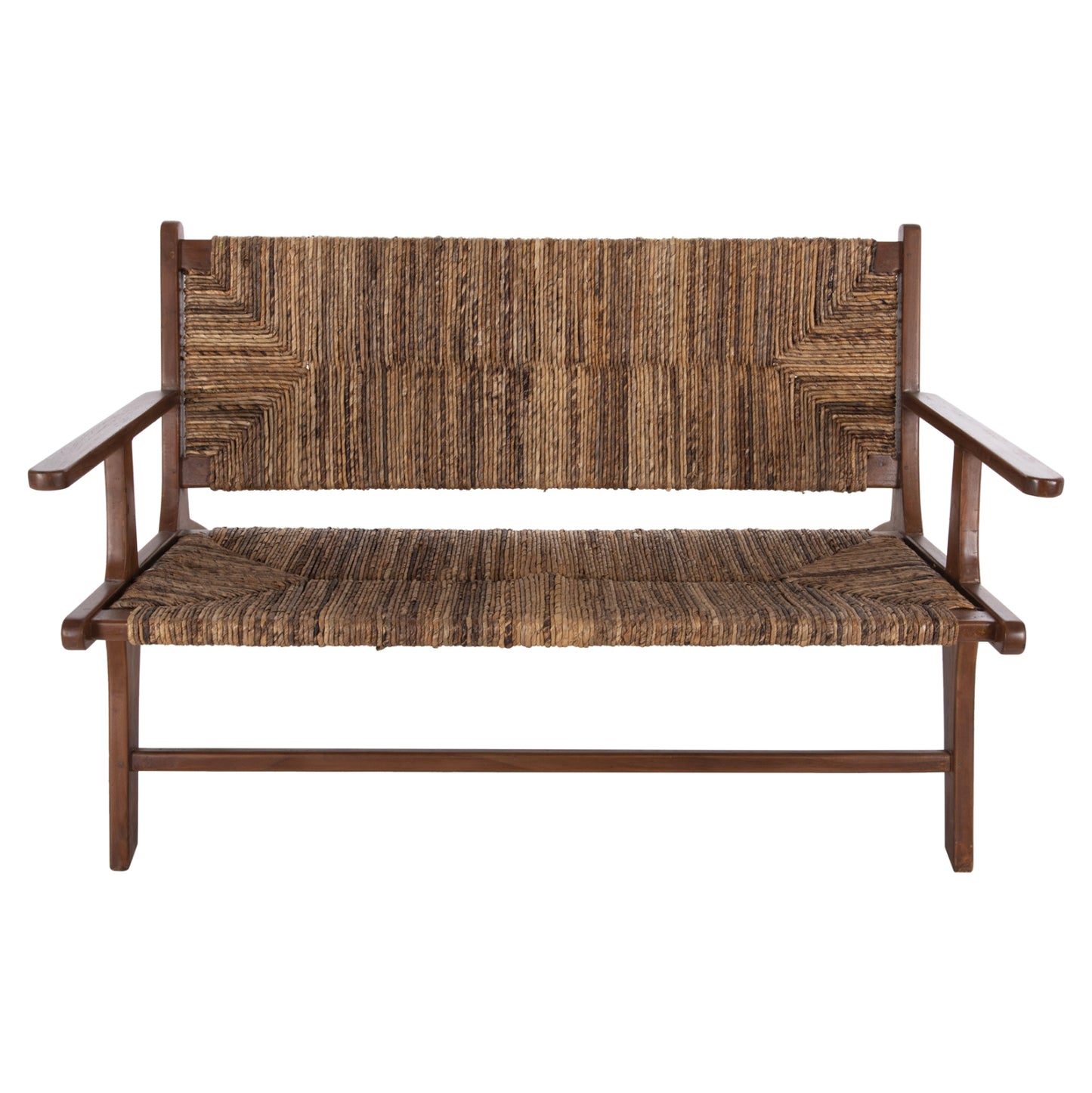 OUTDOOR SOFA 2-SEATER TONDO HM9915 SOLID TEAK WOOD-BANANA ROPE 120x76x68,5Hcm.