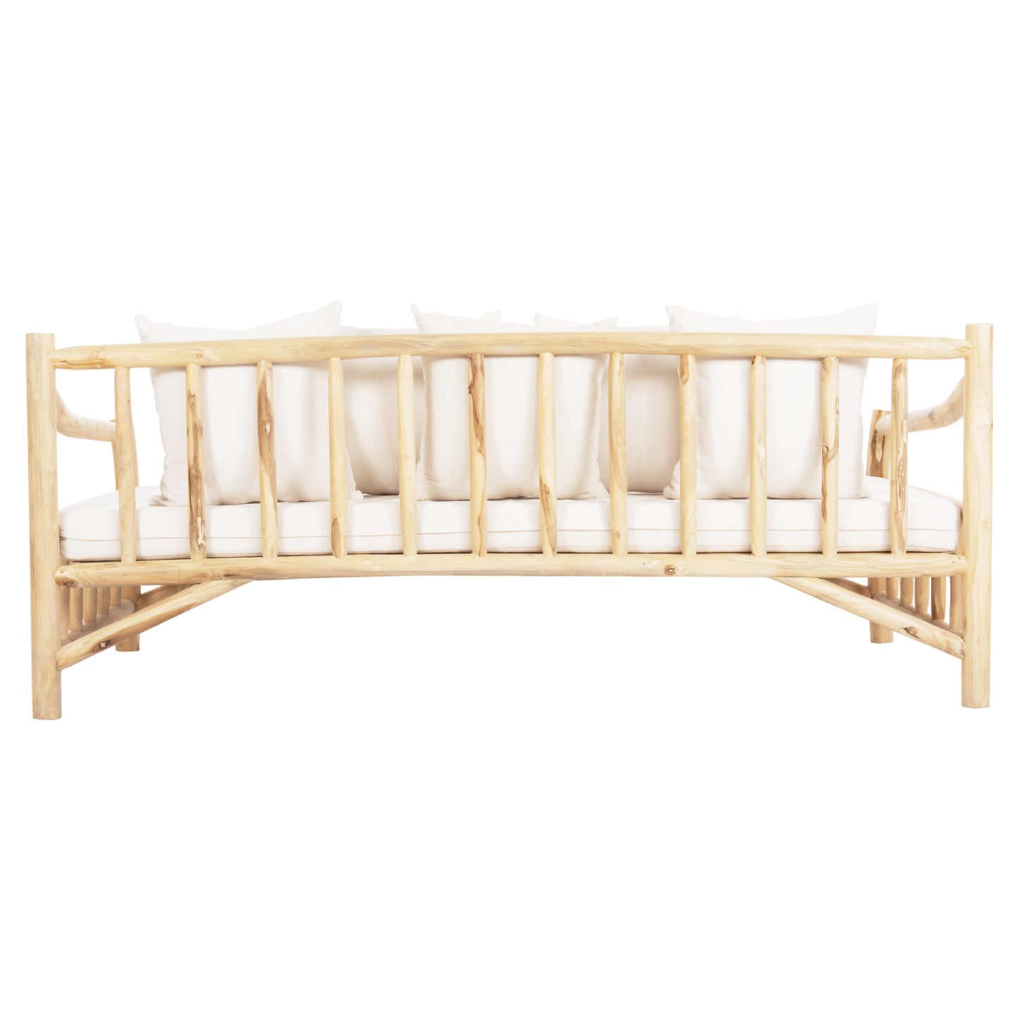 SOFA TORC HM9339 SOLID TEAK NATURAL-WHITE 210x100x80H