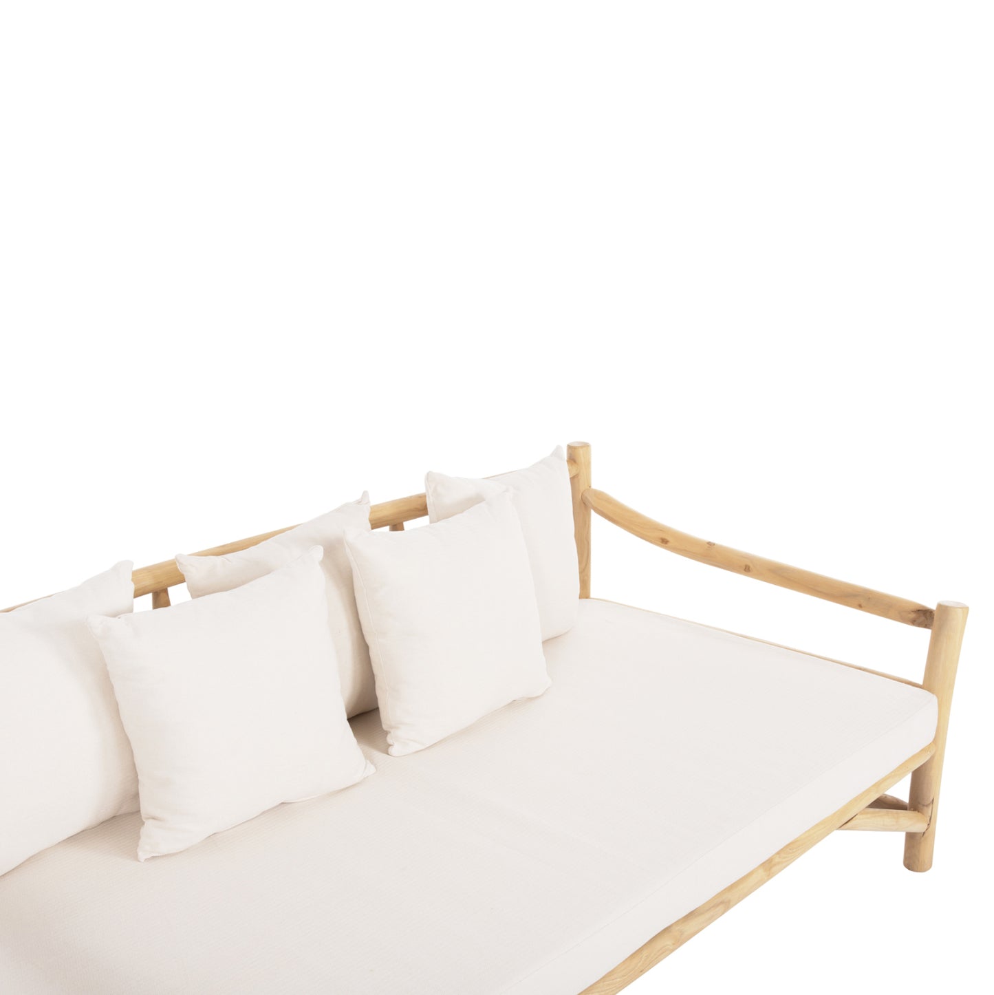 SOFA TORC HM9339 SOLID TEAK NATURAL-WHITE 210x100x80H