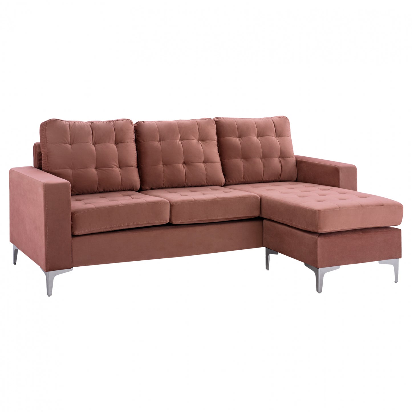 REVERSIBLE CORNER SOFA SANTINO HM3152.12 IN DUSTY PINK 190x75-128x82Υcm. image 1