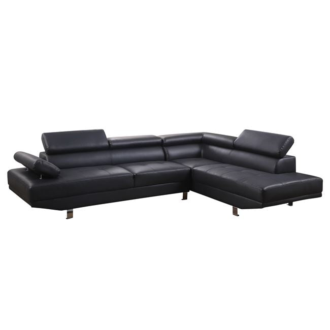 RIGHT CORNER SOFA GORO HM3085.10L BLACK PU 270x200x87H cm image 1