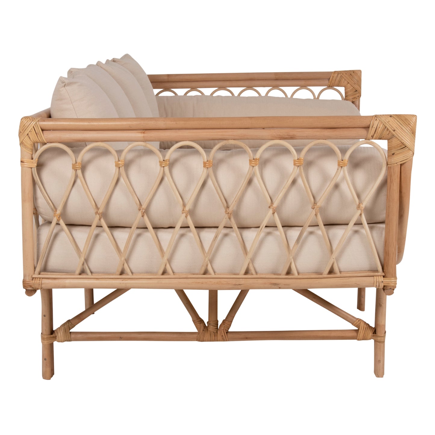 DAYBED-SOFA ALIKI HM9658 RATTAN IN NATURAL-BEIGE CUSHIONS 200x100x86Hcm.