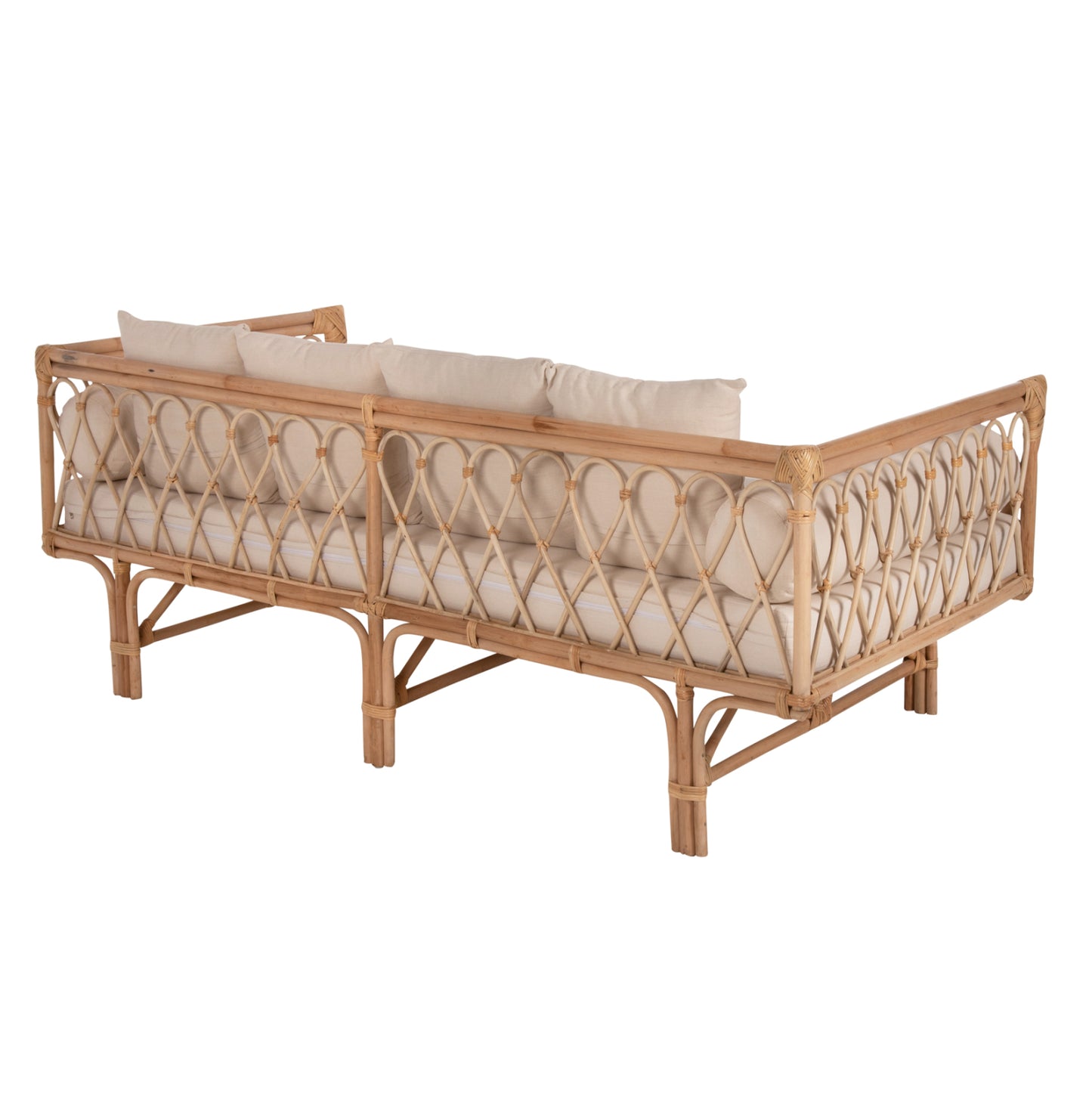 DAYBED-SOFA ALIKI HM9658 RATTAN IN NATURAL-BEIGE CUSHIONS 200x100x86Hcm.
