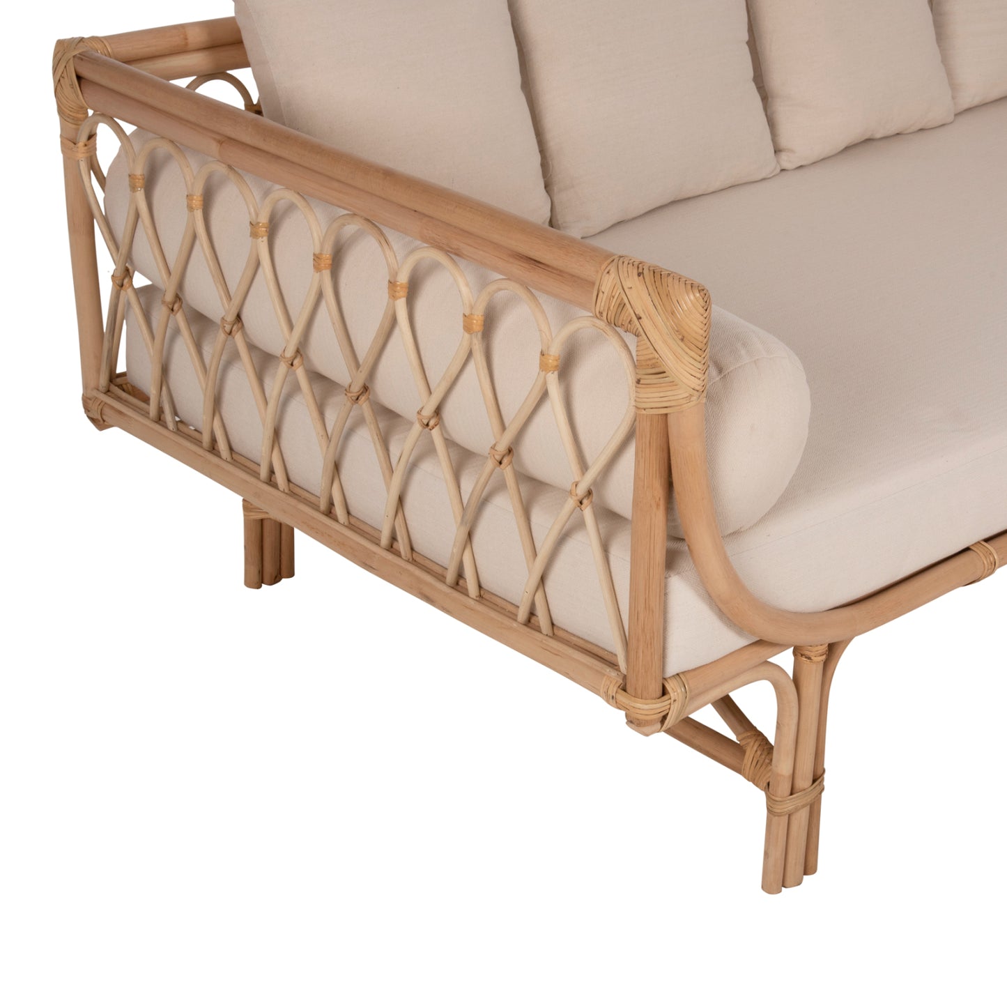 DAYBED-SOFA ALIKI HM9658 RATTAN IN NATURAL-BEIGE CUSHIONS 200x100x86Hcm.