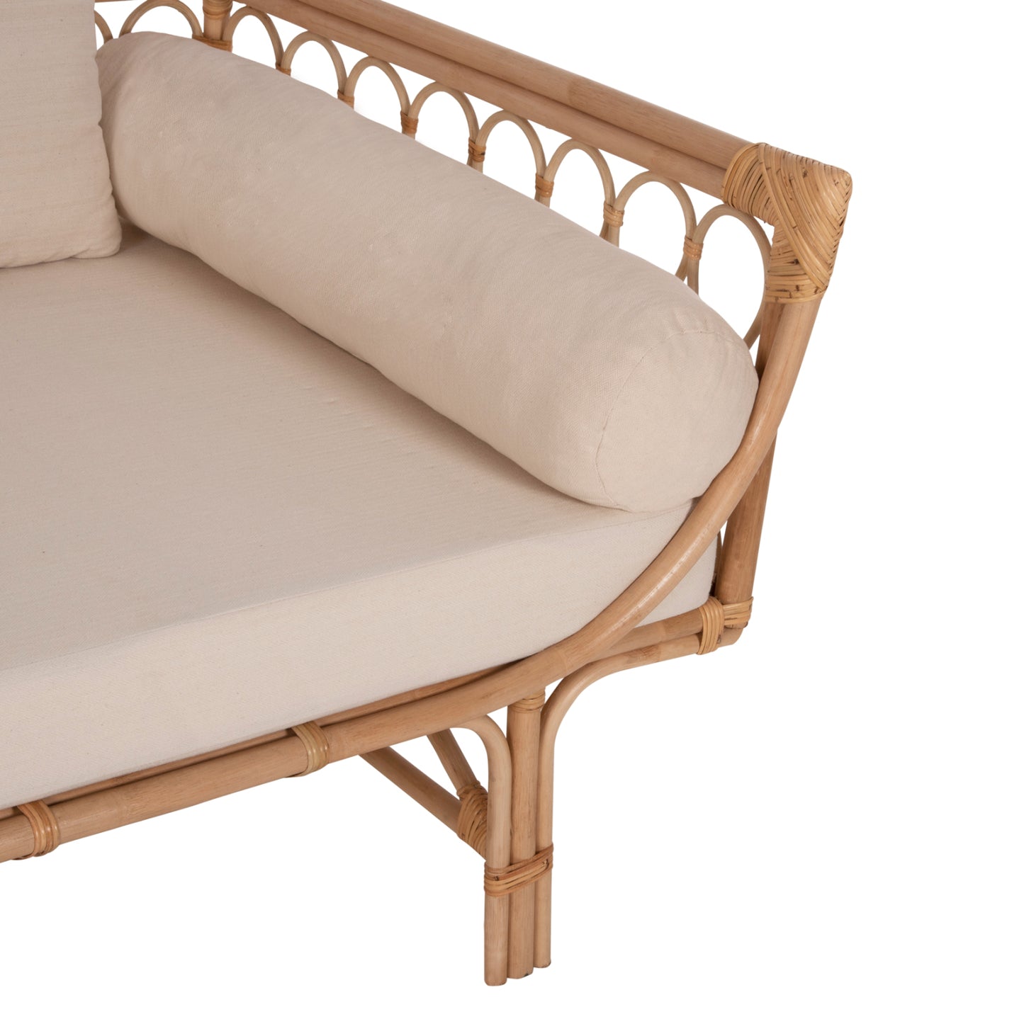 DAYBED-SOFA ALIKI HM9658 RATTAN IN NATURAL-BEIGE CUSHIONS 200x100x86Hcm.