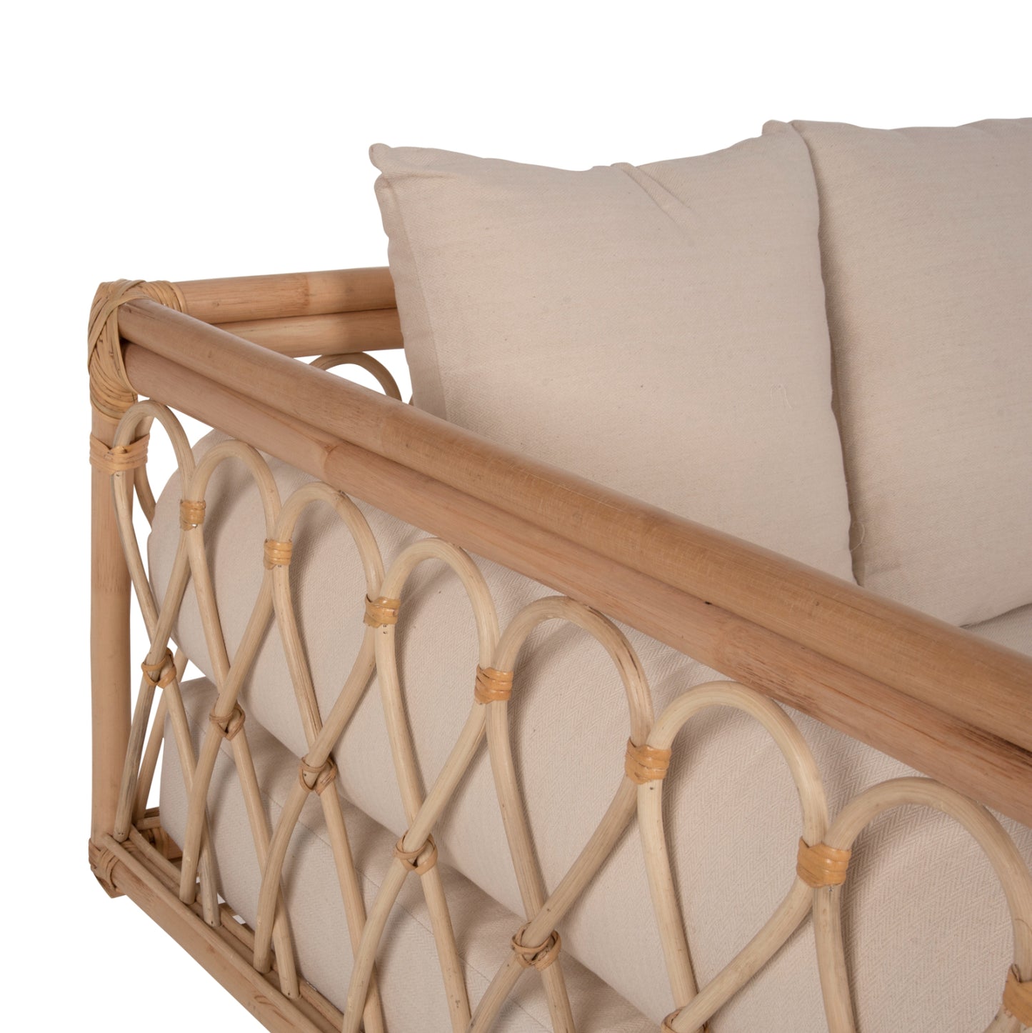 DAYBED-SOFA ALIKI HM9658 RATTAN IN NATURAL-BEIGE CUSHIONS 200x100x86Hcm.