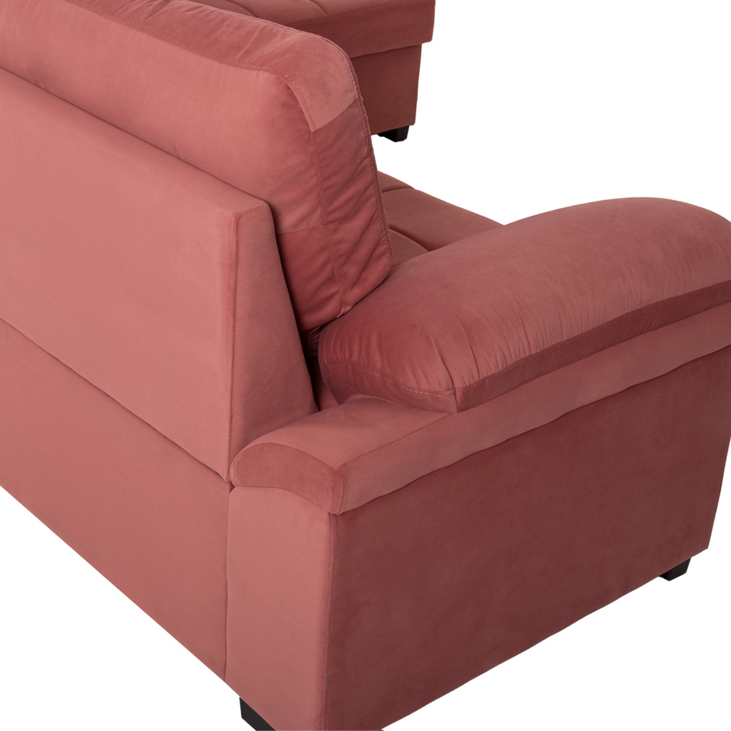 Софа-легло с Десен ъгъл в Розов Велур 250x80-180x73-88Hcm