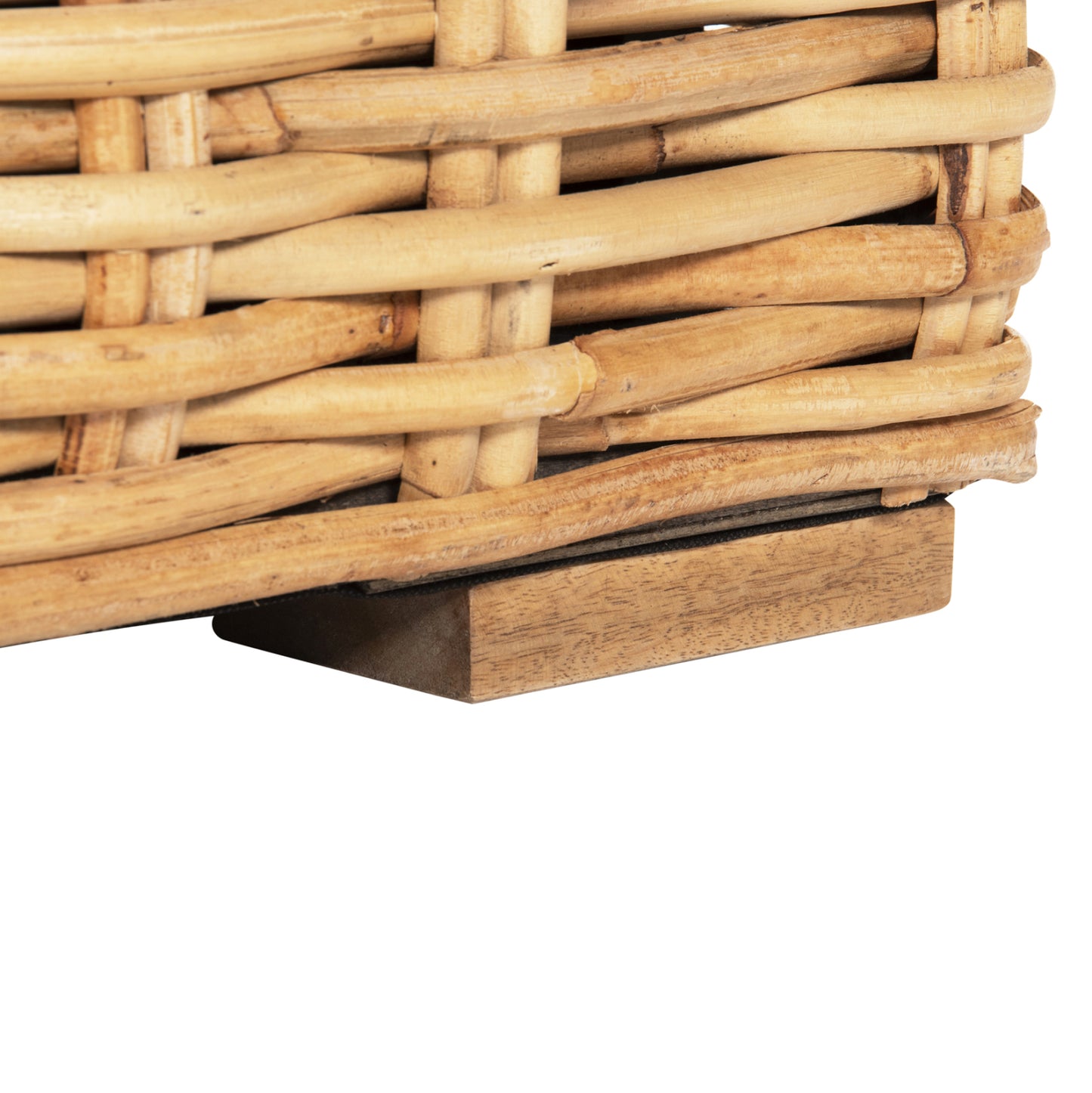 OUTDOOR SOFA 3-SEATER TROPEL HM9808 MANGO WOOD-RATTAN NATURAL COLOR-WHITE CUSHIONS 216x88x70-85Hcm.