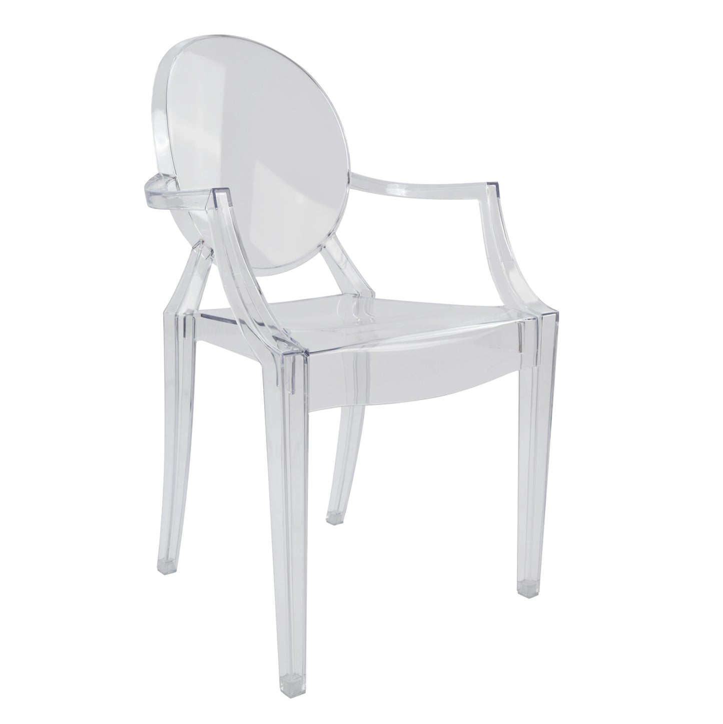 Chair acrylic clear with arms Aramis HM0169 52,2x56,5x92cm image 1