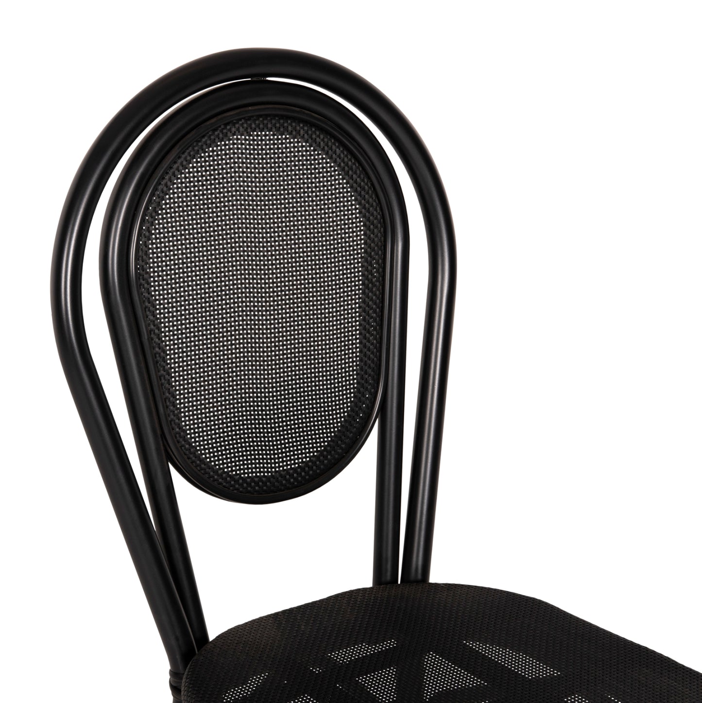 Aluminum Chair Bamboo Look Black with Textline 45x57x88cm HM5052