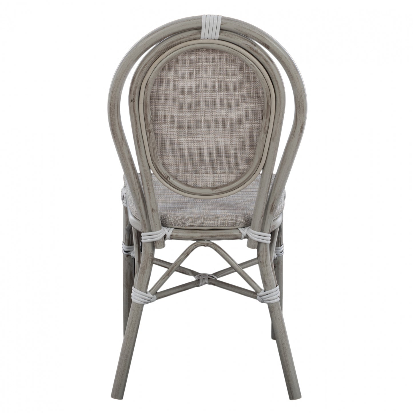 Aluminum chair Bamboo Look Patina Grey with textline 45x57x88 cm HM5109