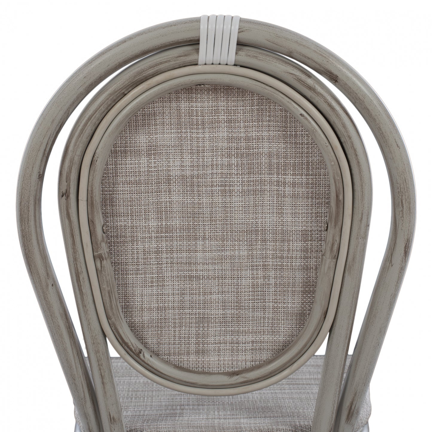Aluminum chair Bamboo Look Patina Grey with textline 45x57x88 cm HM5109