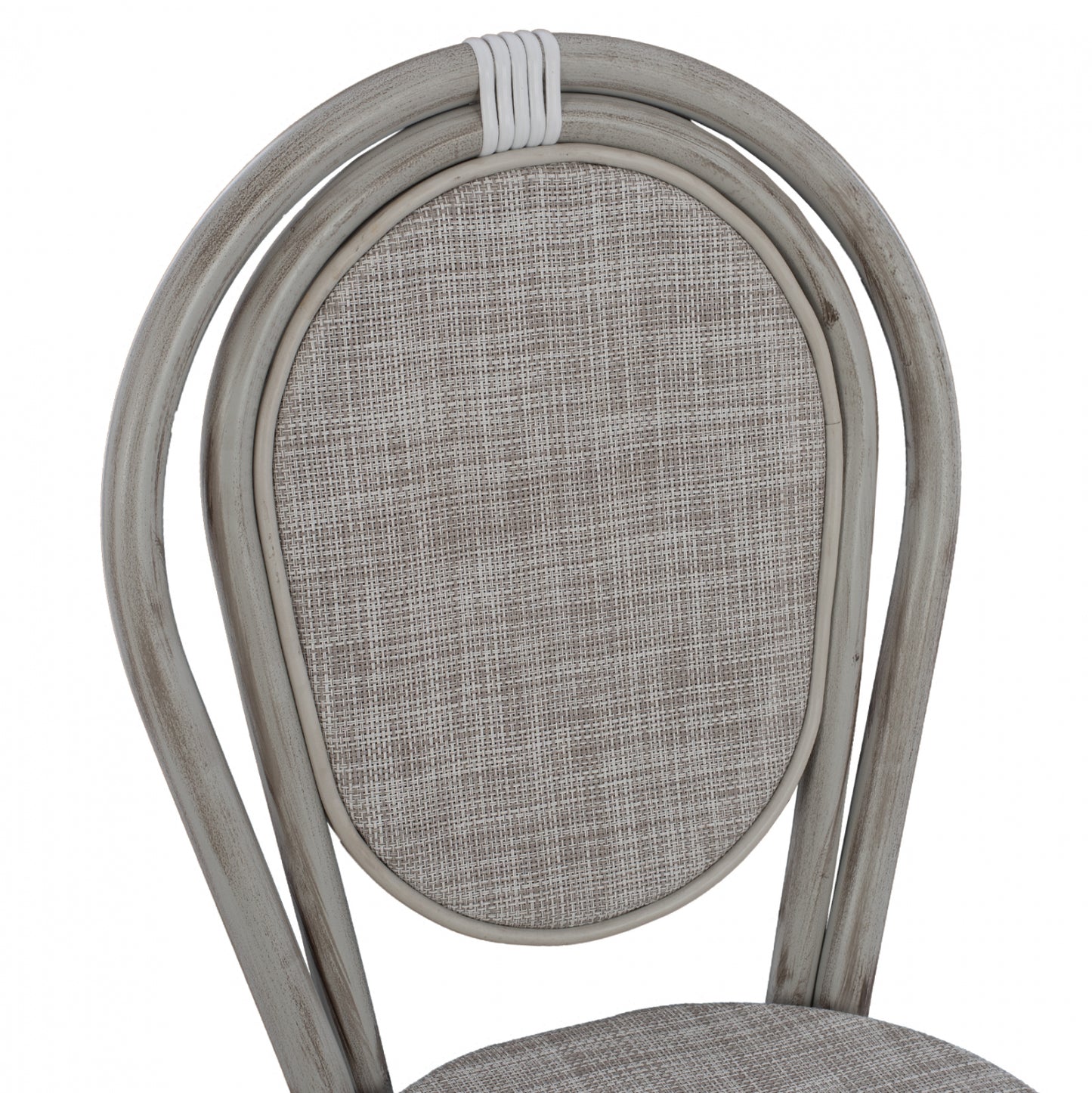 Aluminum chair Bamboo Look Patina Grey with textline 45x57x88 cm HM5109