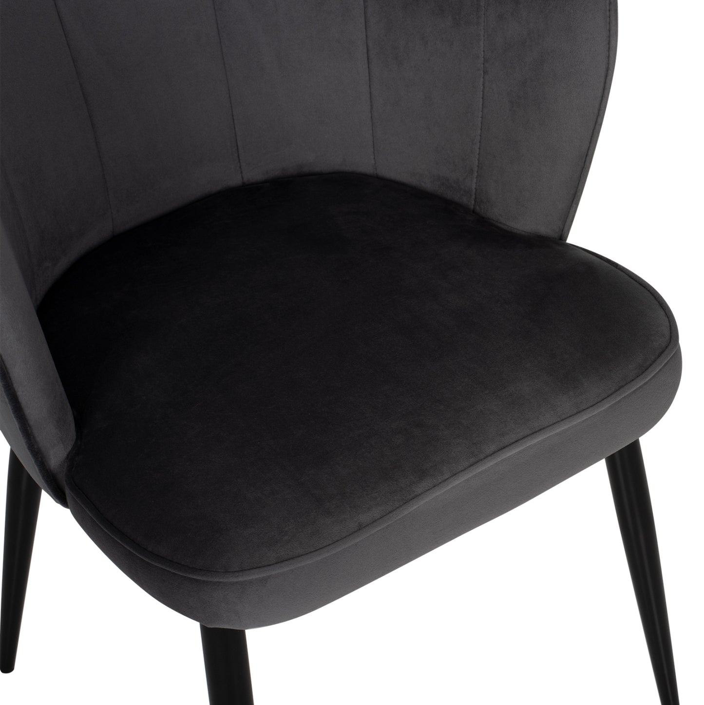 Стол Avie с Метална Рамка и Сив Велюр 48x48x85Hcm